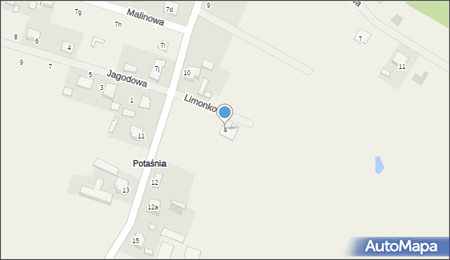Potaśnia, Limonkowa, 4, mapa Potaśnia