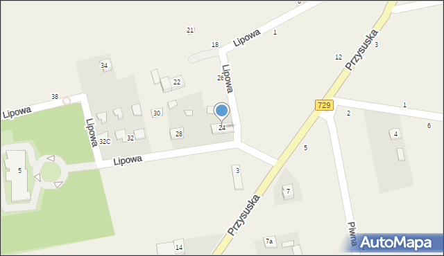 Potworów, Lipowa, 24, mapa Potworów