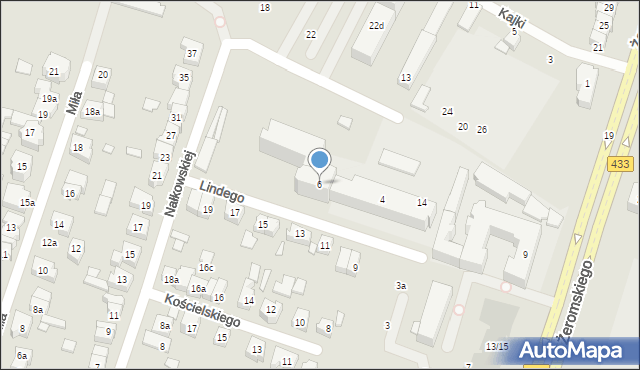 Poznań, Lindego Samuela, 6, mapa Poznania