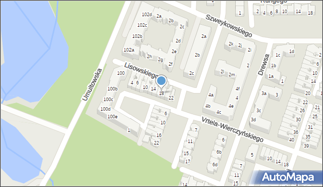 Poznań, Lisowskiego Zygmunta, 18, mapa Poznania