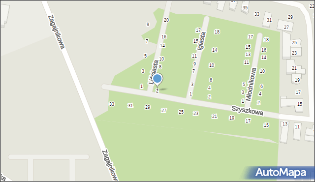 Poznań, Liściasta, 2, mapa Poznania