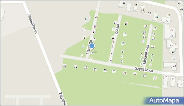 Poznań, Liściasta, 4, mapa Poznania