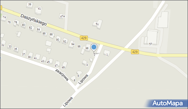 Prószków, Lipowa, 2, mapa Prószków