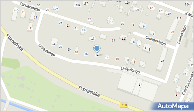 Pruszków, Lisieckiego-Dziadka Kazimierza, 14, mapa Pruszków