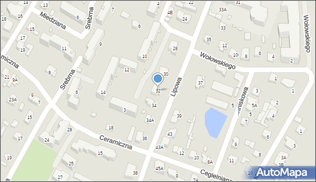 Pruszków, Lipowa, 32, mapa Pruszków