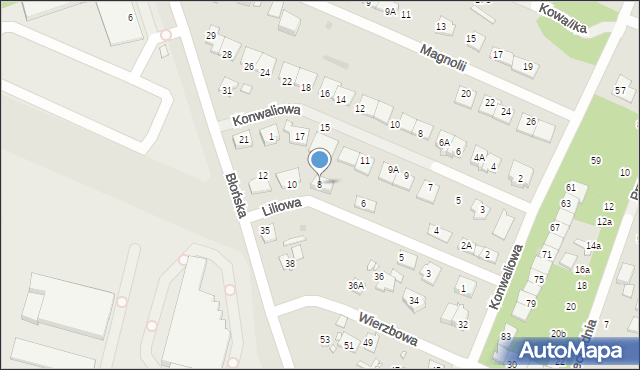Pruszków, Liliowa, 8, mapa Pruszków