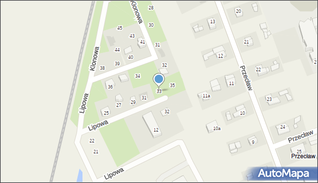 Przecław, Lipowa, 33, mapa Przecław