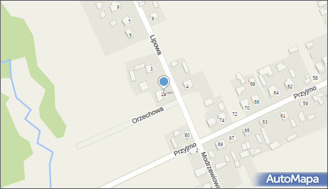 Przyjmo, Lipowa, 1a, mapa Przyjmo