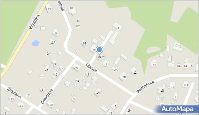 Puszczykowo, Lipowa, 6A, mapa Puszczykowo