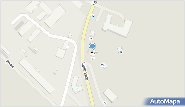 Pyrzyce, Lipiańska, 75a, mapa Pyrzyce