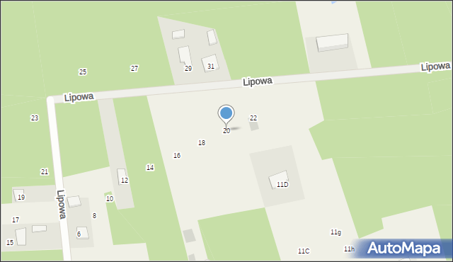 Pysznica, Lipowa, 20, mapa Pysznica