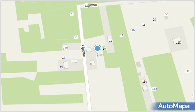 Pysznica, Lipowa, 8, mapa Pysznica