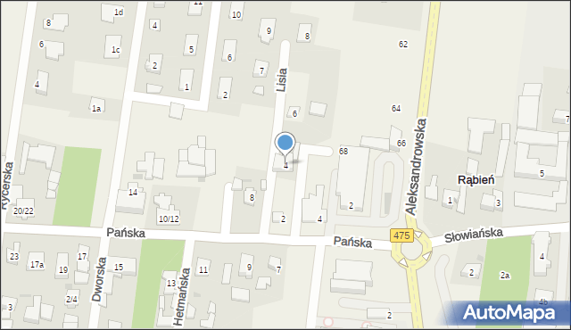 Rąbień, Lisia, 4, mapa Rąbień