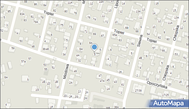 Radom, Lipowa, 3, mapa Radomia