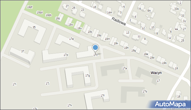 Radom, Listopadowa, 17c, mapa Radomia