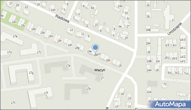 Radom, Listopadowa, 19d, mapa Radomia