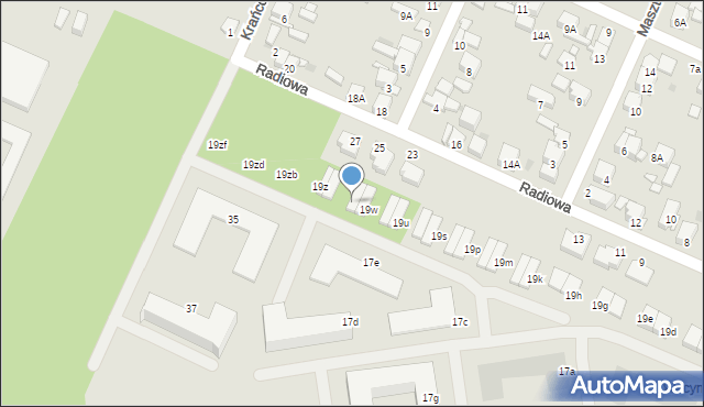 Radom, Listopadowa, 19x, mapa Radomia