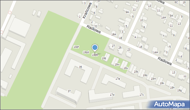 Radom, Listopadowa, 19zb, mapa Radomia