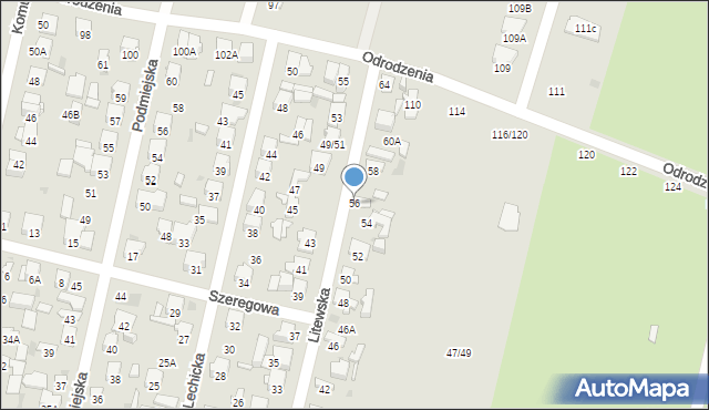 Radom, Litewska, 56, mapa Radomia