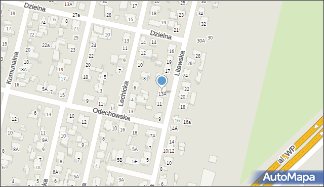 Radom, Litewska, 13A, mapa Radomia