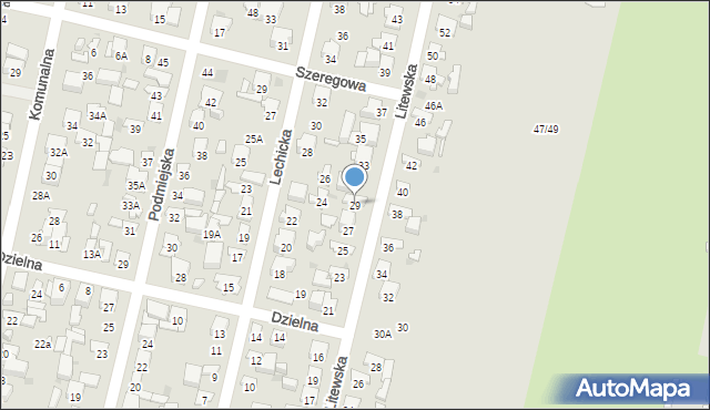 Radom, Litewska, 29, mapa Radomia