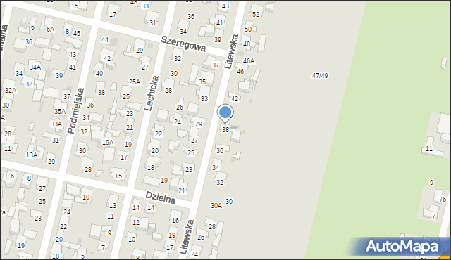 Radom, Litewska, 38, mapa Radomia