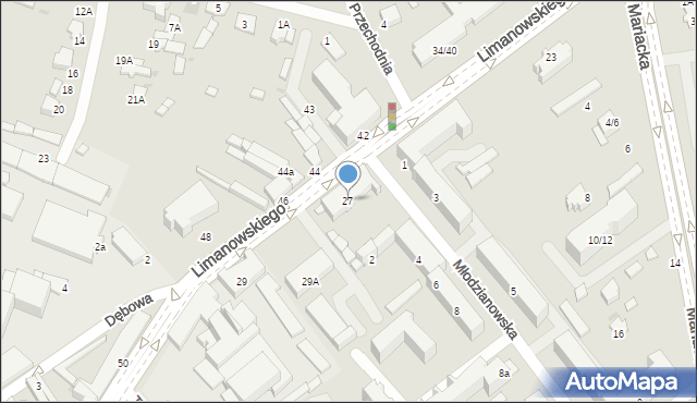 Radom, Limanowskiego Bolesława, 27, mapa Radomia