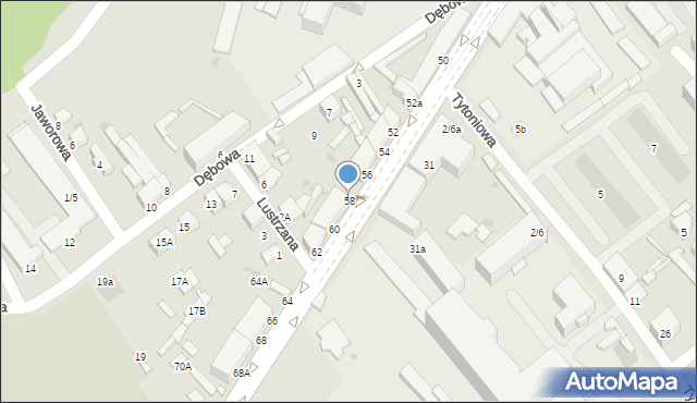 Radom, Limanowskiego Bolesława, 58, mapa Radomia