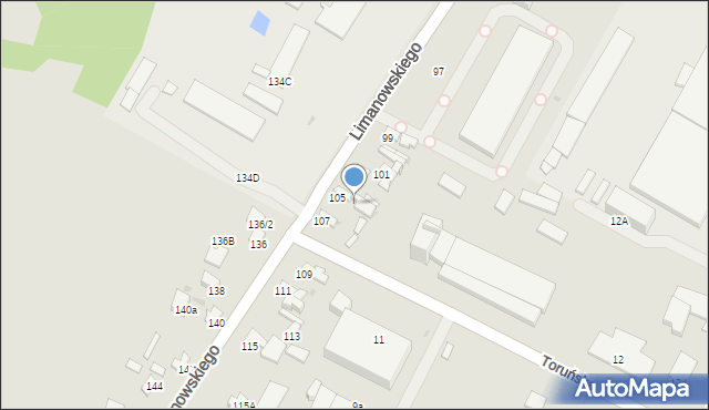 Radom, Limanowskiego Bolesława, 105a, mapa Radomia