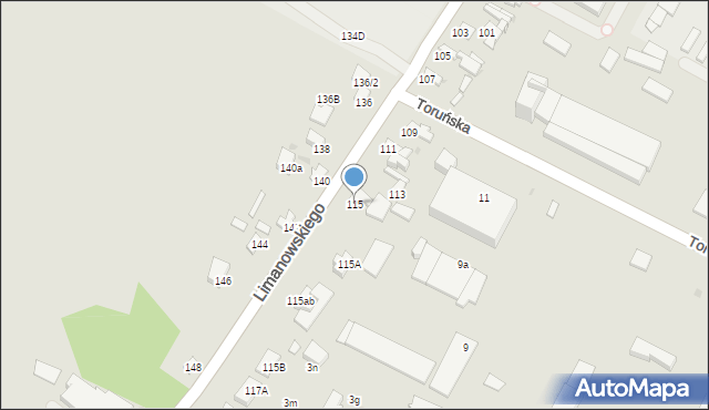 Radom, Limanowskiego Bolesława, 115, mapa Radomia