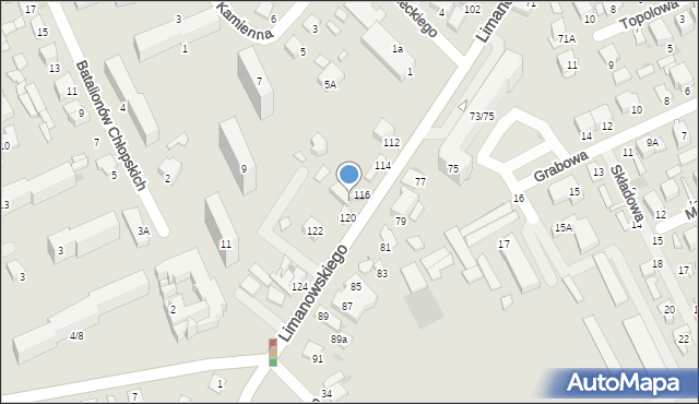 Radom, Limanowskiego Bolesława, 118, mapa Radomia
