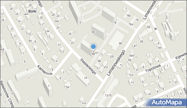 Radom, Limanowskiego Bolesława, 82, mapa Radomia