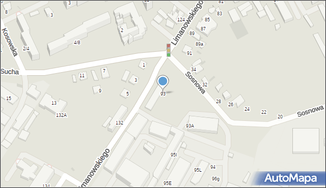Radom, Limanowskiego Bolesława, 93, mapa Radomia