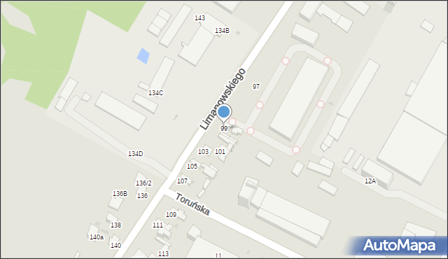 Radom, Limanowskiego Bolesława, 99, mapa Radomia