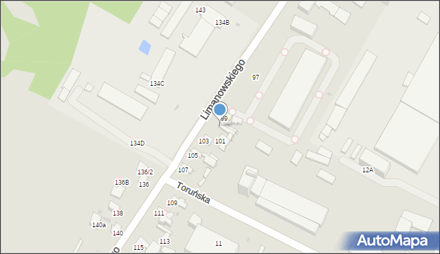 Radom, Limanowskiego Bolesława, 99a, mapa Radomia