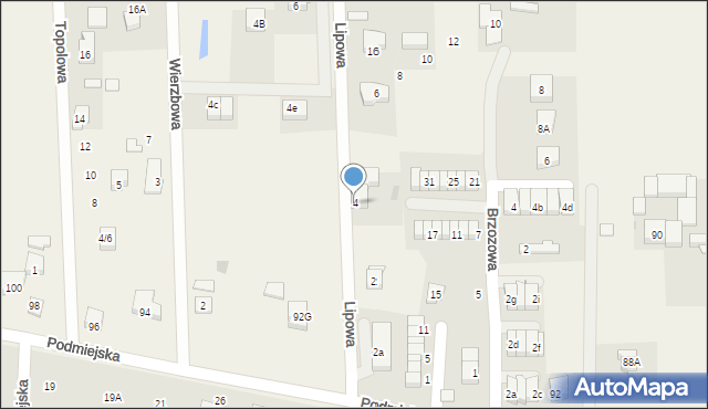 Radunica, Lipowa, 4, mapa Radunica