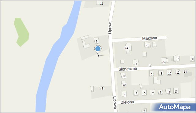 Radzanów, Lipowa, 7, mapa Radzanów