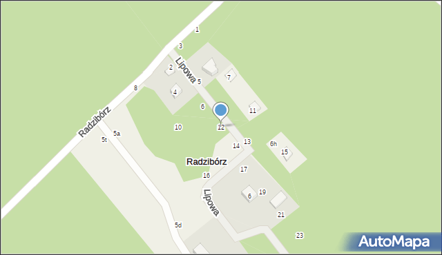 Radzibórz, Lipowa, 12, mapa Radzibórz