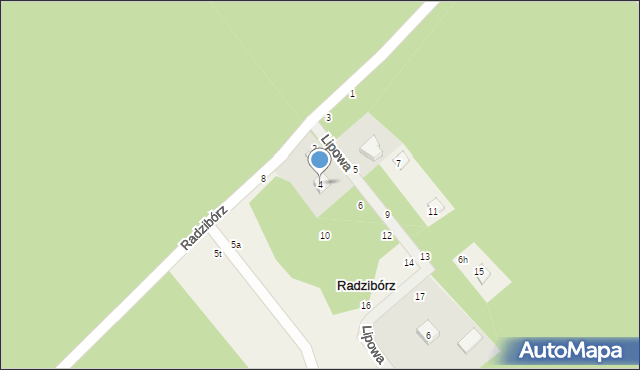 Radzibórz, Lipowa, 4, mapa Radzibórz