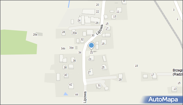 Radziszów, Lipowa, 21, mapa Radziszów