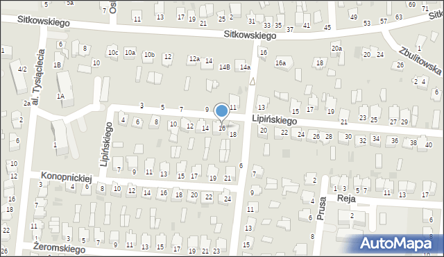 Radzyń Podlaski, Lipińskiego Karola, 16, mapa Radzyń Podlaski