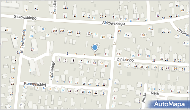 Radzyń Podlaski, Lipińskiego Karola, 9, mapa Radzyń Podlaski