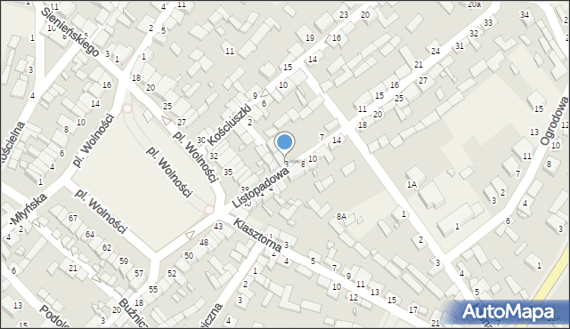 Raków, Listopadowa, 3, mapa Raków