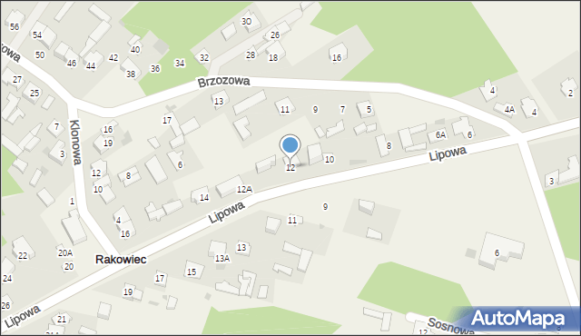 Rakowiec, Lipowa, 12, mapa Rakowiec
