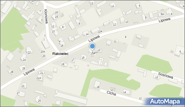 Rakowiec, Lipowa, 13A, mapa Rakowiec