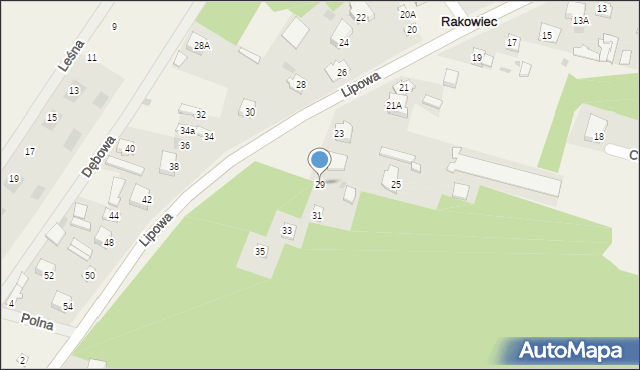 Rakowiec, Lipowa, 29, mapa Rakowiec