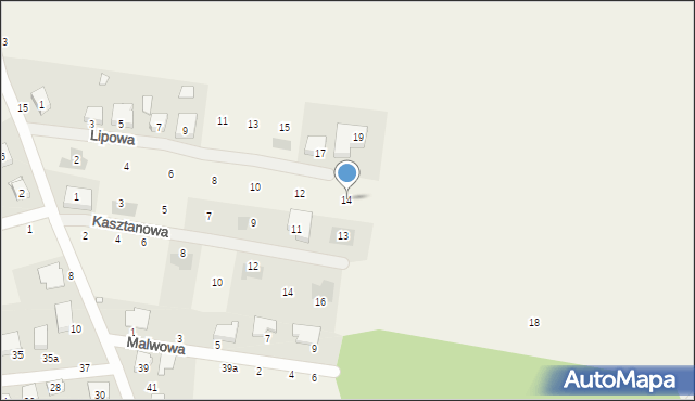 Rogalinek, Lipowa, 14, mapa Rogalinek