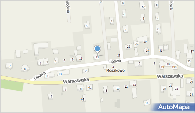 Roszkowo, Lipowa, 15, mapa Roszkowo