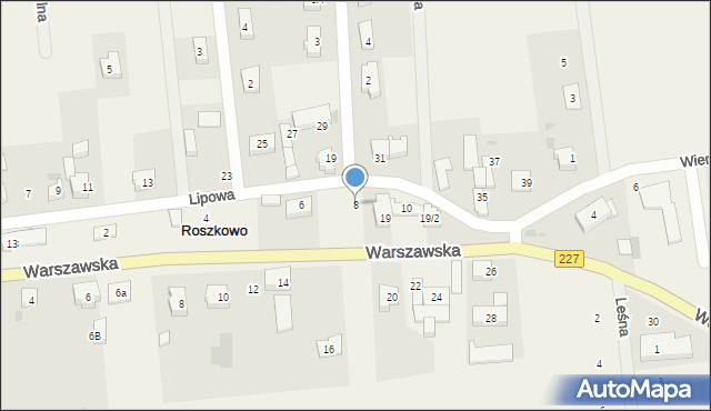 Roszkowo, Lipowa, 8, mapa Roszkowo