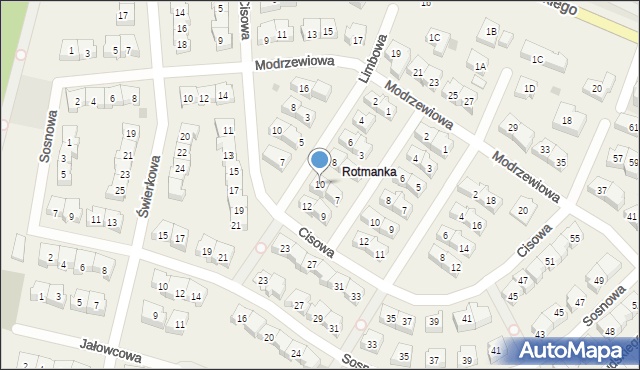 Rotmanka, Limbowa, 10, mapa Rotmanka